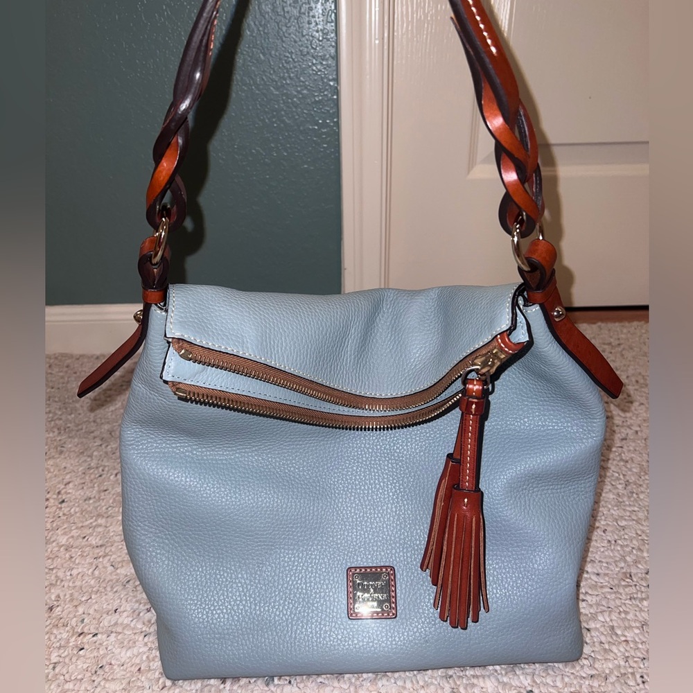 Dooney&Bourke hobo bag; light slate blue; light teal